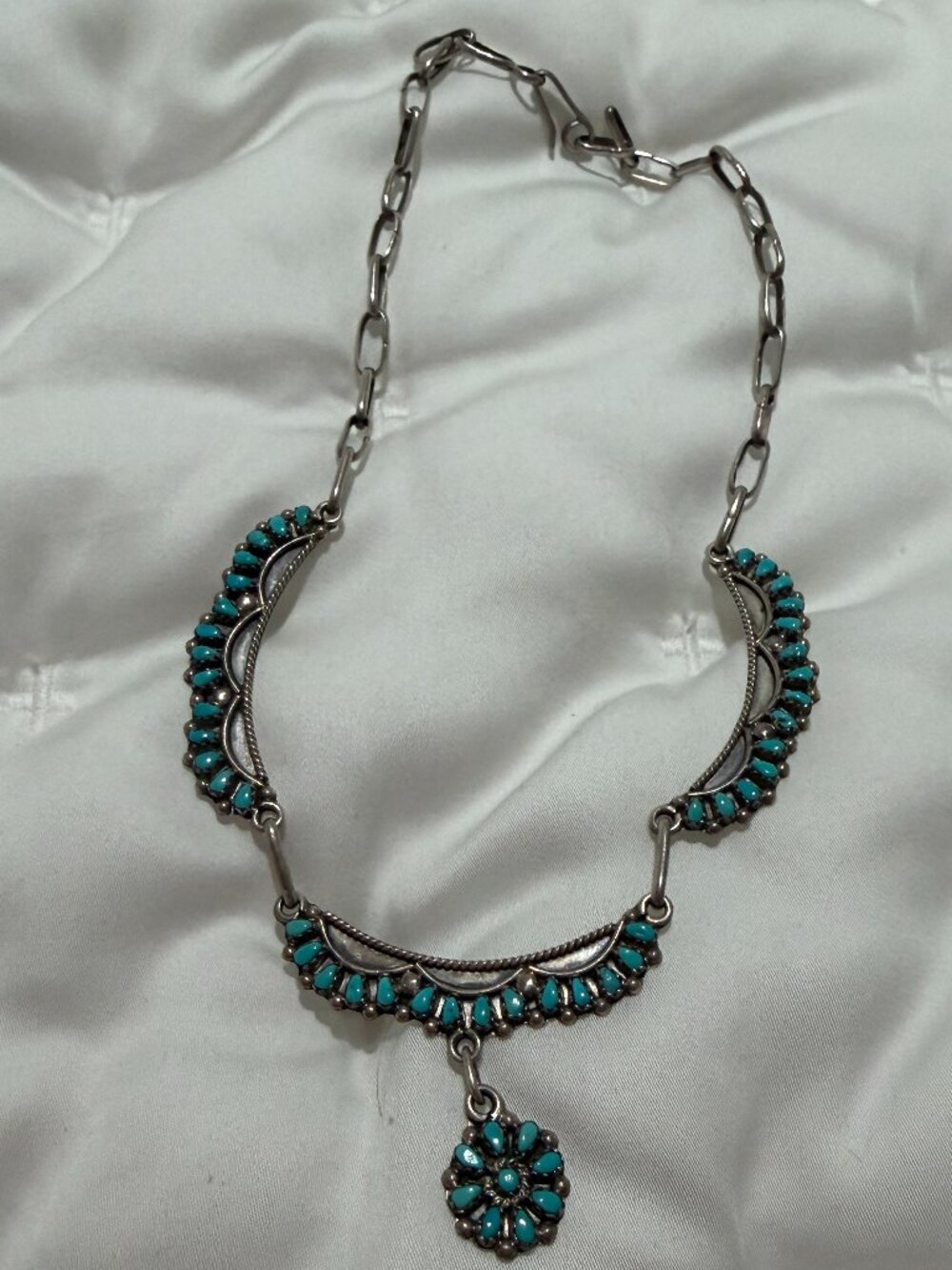Vintage Zuni Sterling Silver Turquoise
